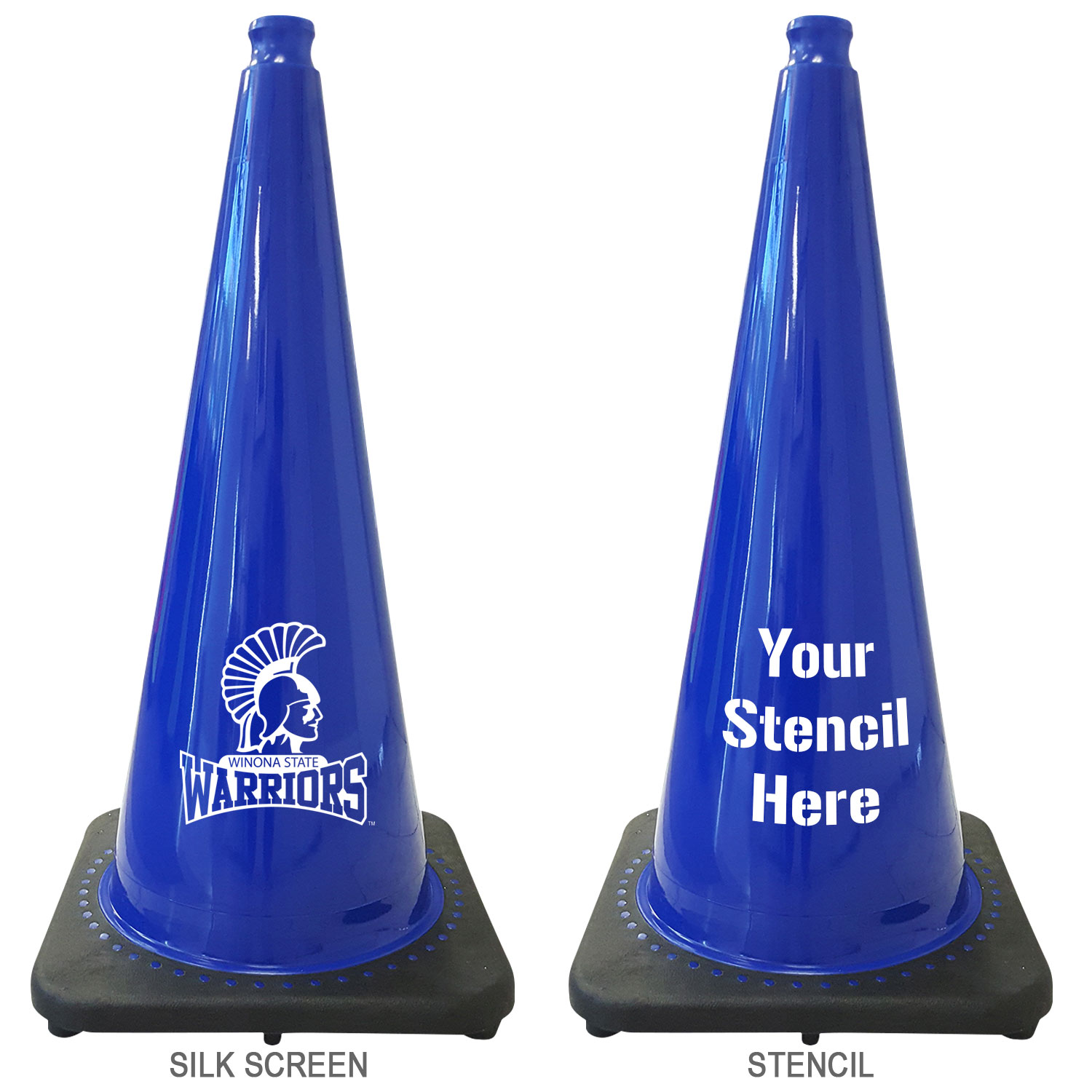28" 7 LB Blue Black Based Traffic Cone Traffic Cones For Less