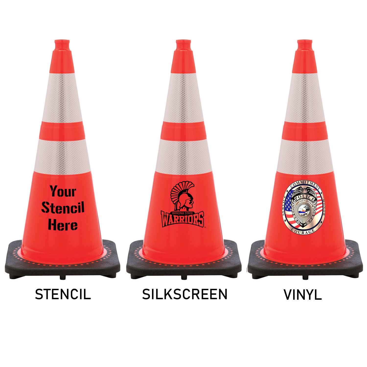 28" Double Reflective 10lb Cone Traffic Cones For Less