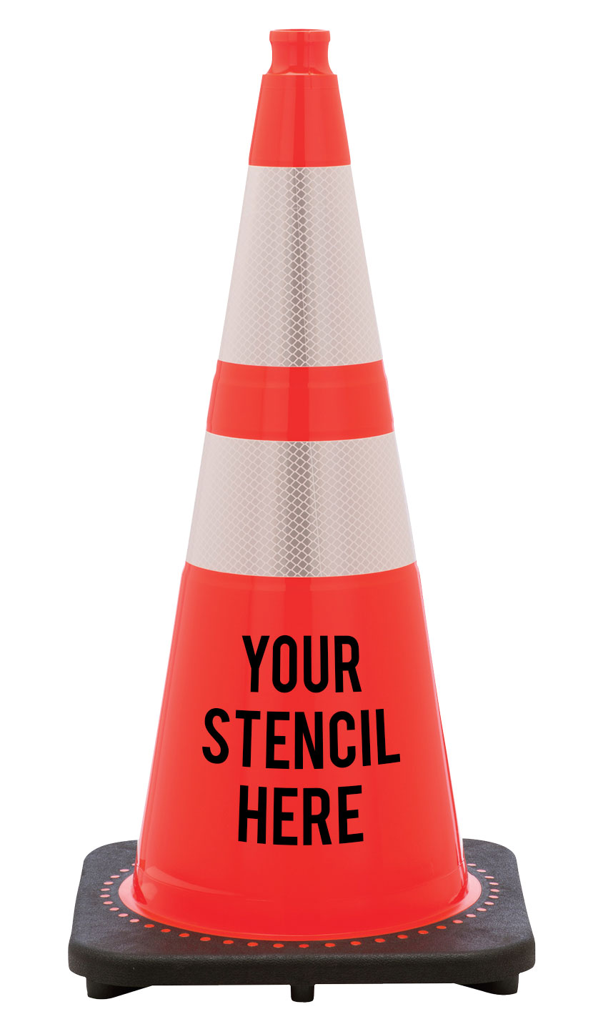 28" Double Reflective 10lb Cone Traffic Cones For Less