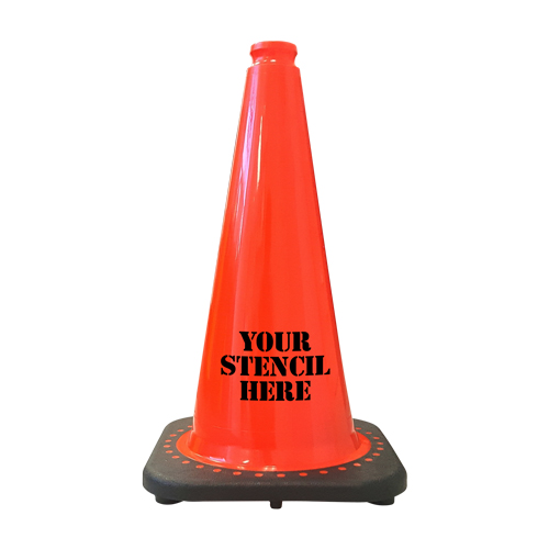 FREE STENCIL 18" 3 LB Orange Traffic Cone Traffic Cones For Less