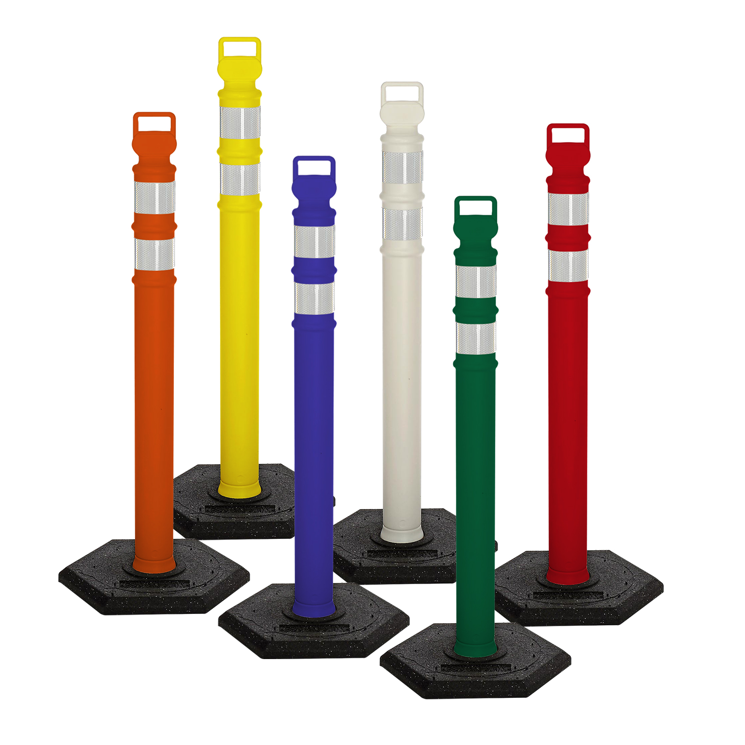 Easy Grab 45" Top Colored Reflective Delineators with Base