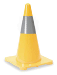 Yellow PVC 18" Cone w/6" upper collar