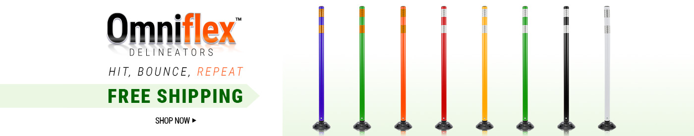 ​Omniflex Delineators are flexible posts designed to guide traffic and enhance safety