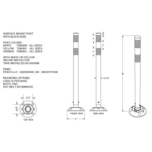 Details about   Delineator Post Orange reflector post 04-736 