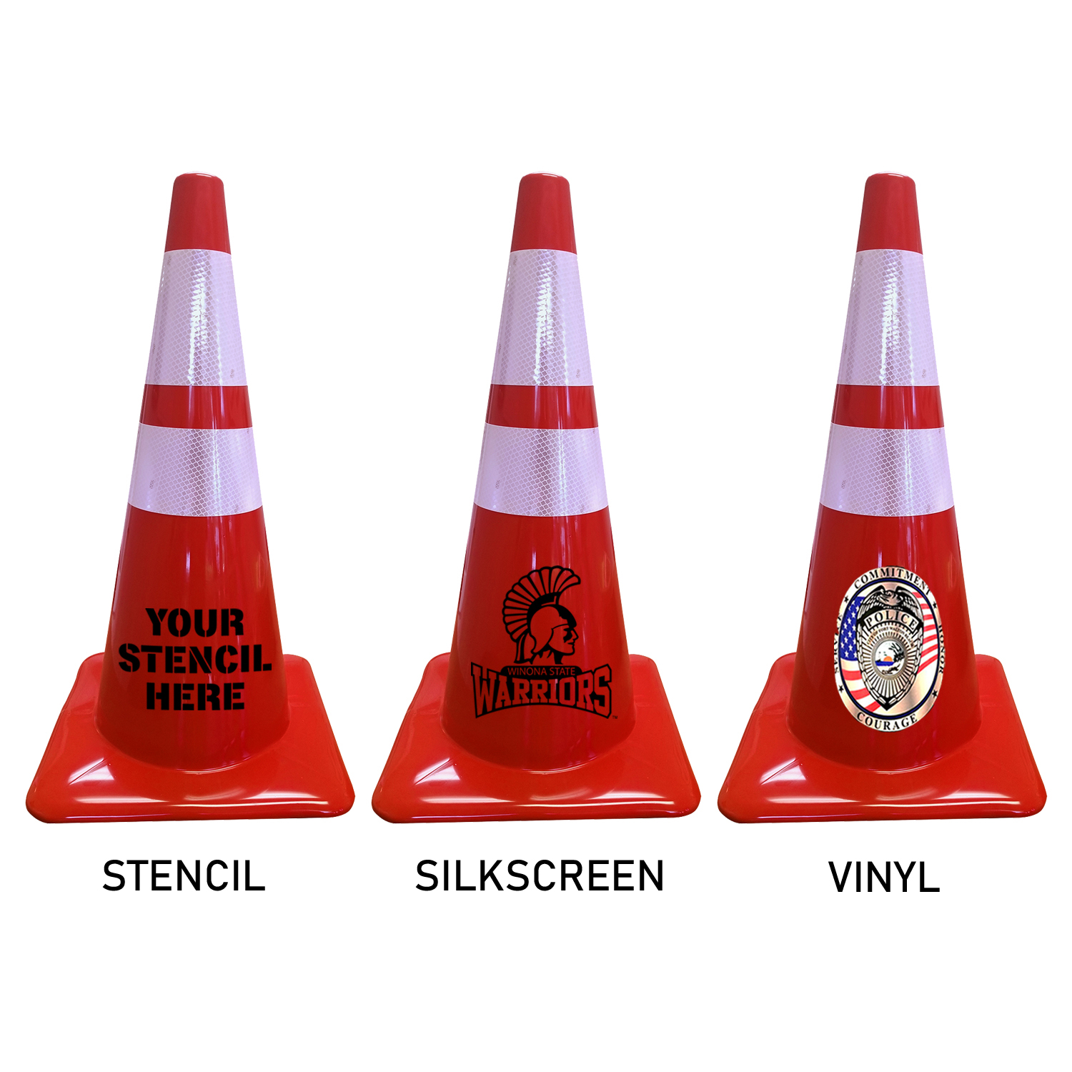 28" 7 LB Red Cone with 4" & 6" Reflective Collars Traffic Cones For Less