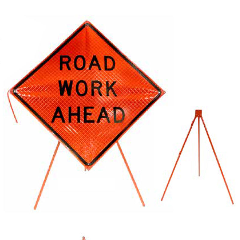 Light Duty Tripod Sign Stand For Roll Up Signs Traffic Cones For Less