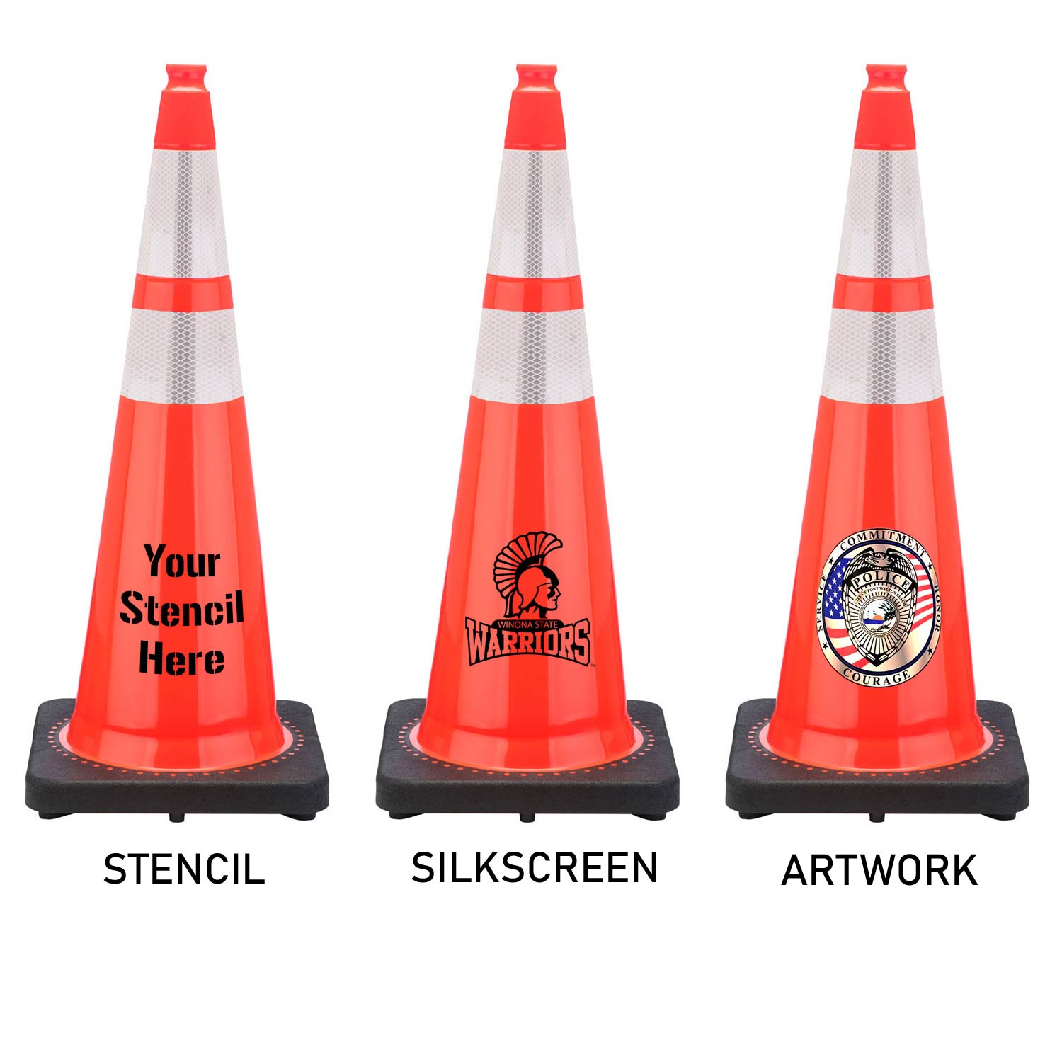 36" 15 lbs Orange Traffic Cone Black Base Traffic Cones For Less