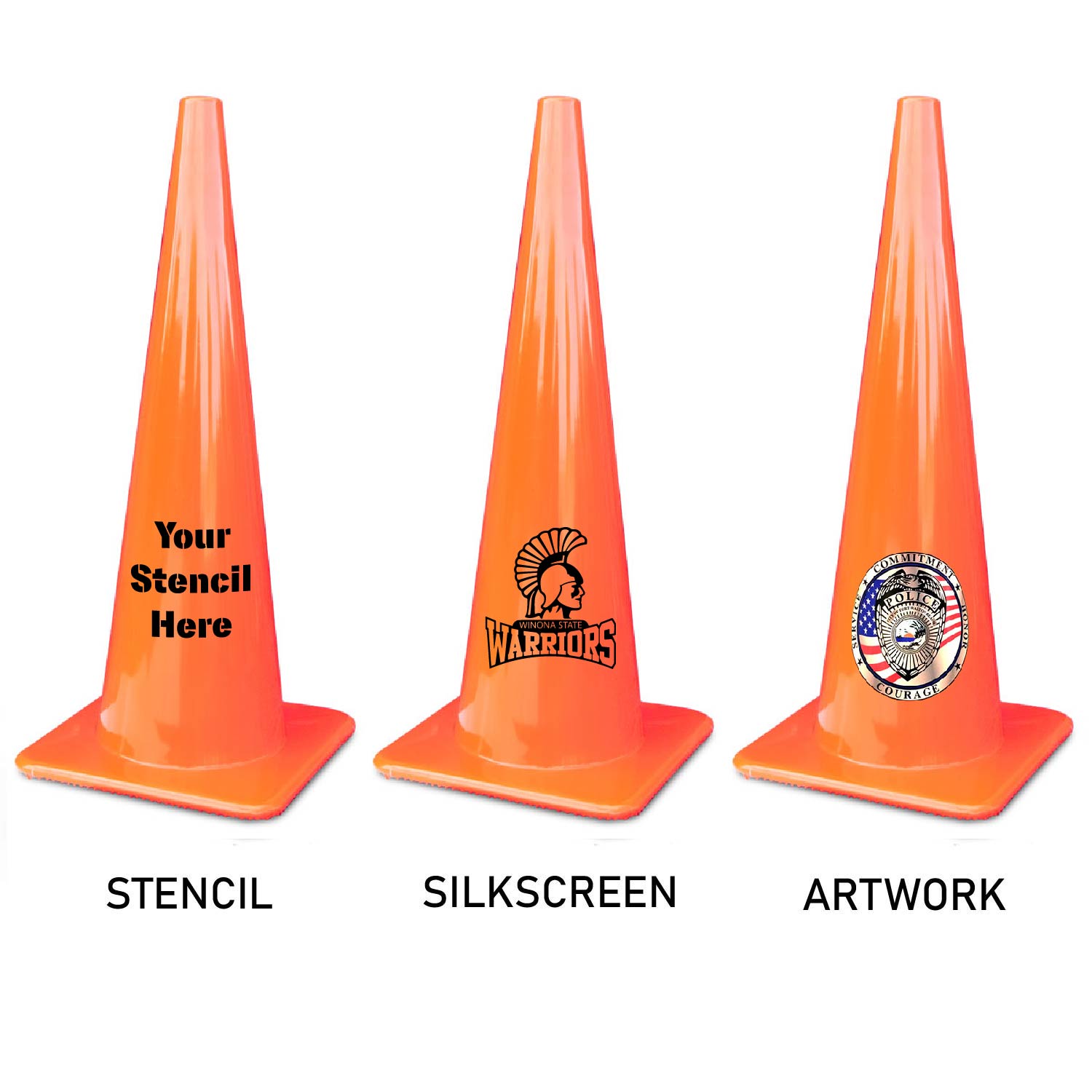 36" All Orange Traffic Cones Made in USA on Sale Traffic Cones For Less