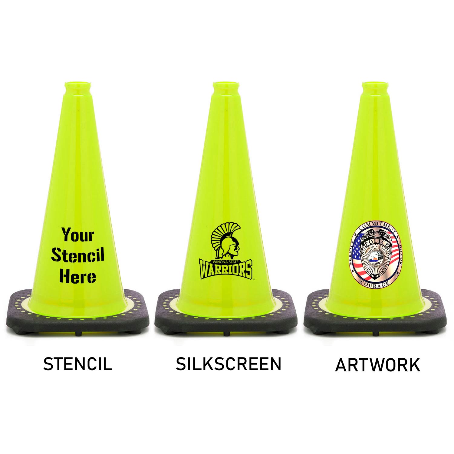 18" Lime Green Traffic Cones Traffic Cones For Less