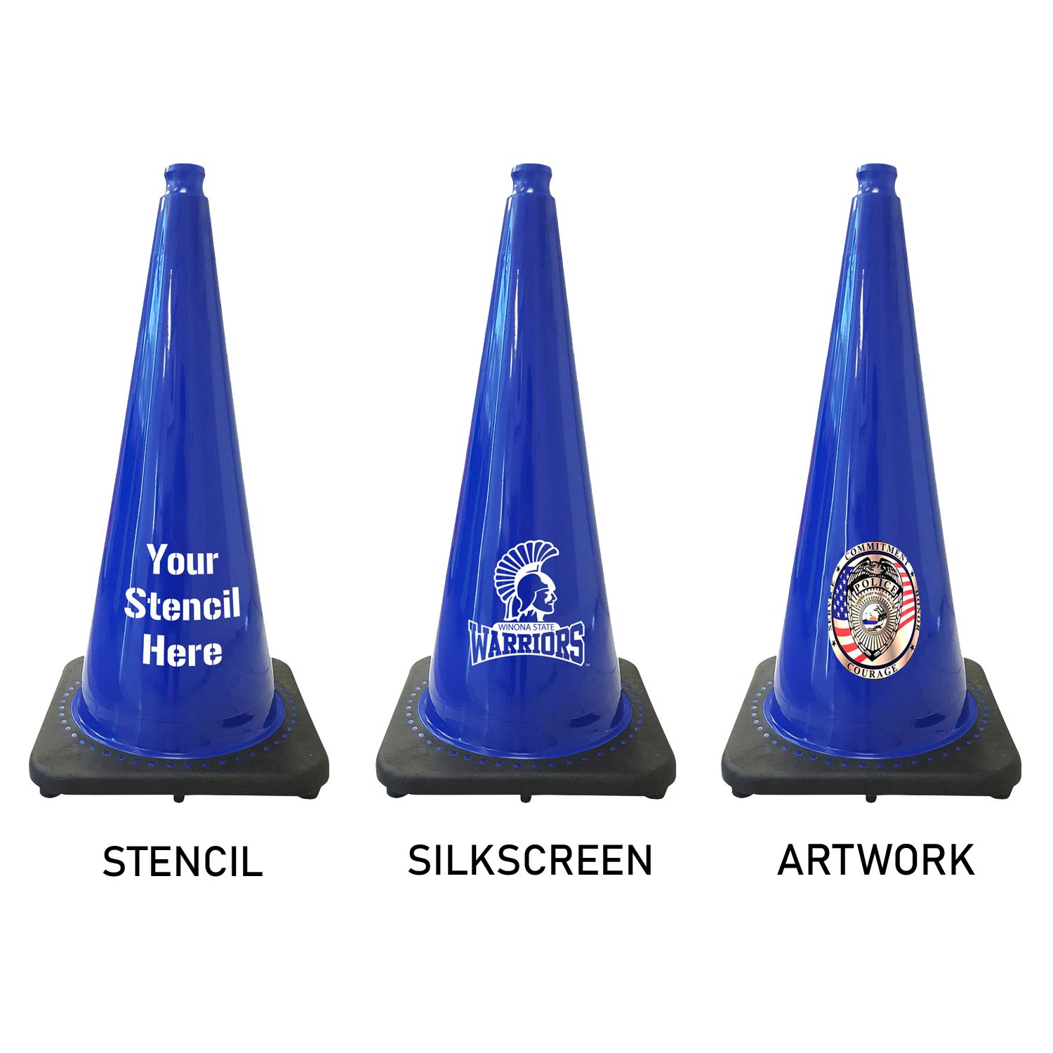 28" Traffic Cone Blue w/7 lbs Base Traffic Cones For Less