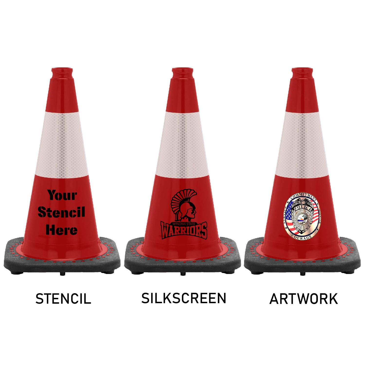 18" Road Traffic Cones Road Isolation Safety Red Warning Sign Light Reflectivex5 