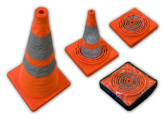 25 Collapsible 28" Reflective Pop Up Safety Extendable Traffic Cones w LED Light 