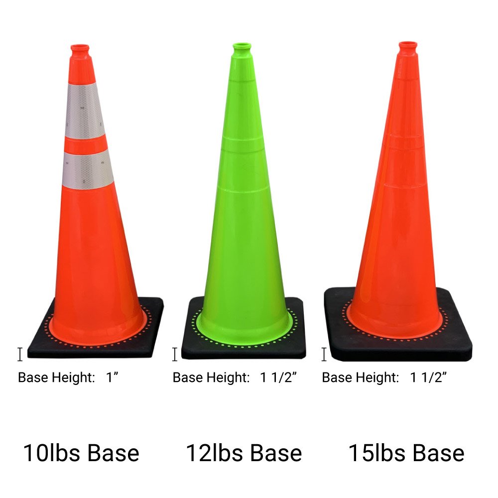 36" 15 lbs Orange Traffic Cone Black Base Traffic Cones For Less
