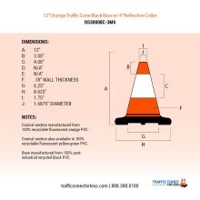 Traffic Cone w/Black Base - 4