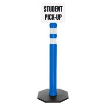 Delineator Post w/Student Pick Up Sign - 3