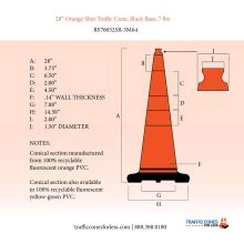 Slim Traffic Cone w/Black Base - 4