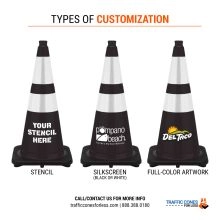 Black Traffic Cone Black Base 7 lbs - 2