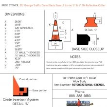 Traffic Cone w/Black Base - 3