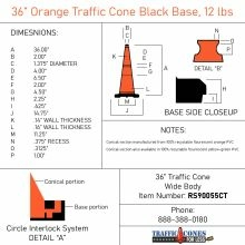 Traffic Cone w/Black Base - 2
