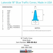 Lakeside Traffic Cone 18 inches Blue - 1