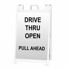 White Deluxe Sign Frame - Drive Thru Open