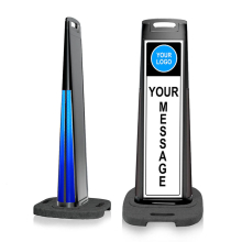 Black Vertical Sign Panel w/Base Option & Custom Artwork details