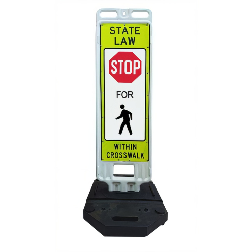 Step-N-Lock Vertical Panel - Stop For Pedestrians