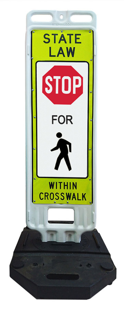 Step-N-Lock Vertical Panel - Stop For Pedestrians