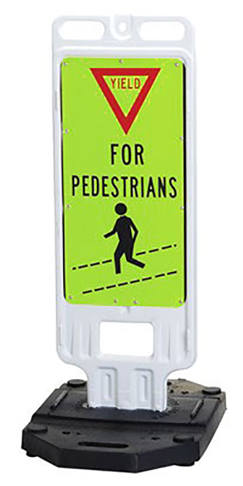 Step-N-Lock Vertical Panel - Yield For Pedestrians