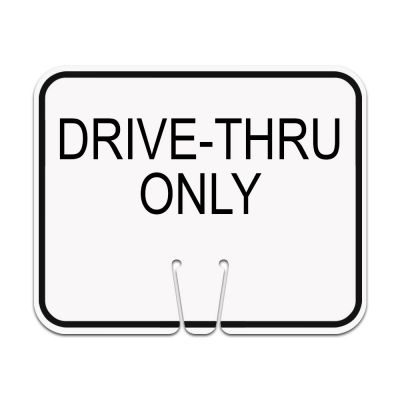 Traffic Cone Sign - Drive-Thru Only