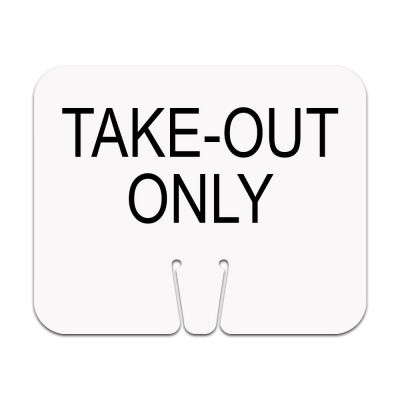 Traffic Cone Sign - Take Out Only (No Border)