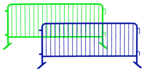 Custom Colored Steel Barricade 8 FT Powdercoated 