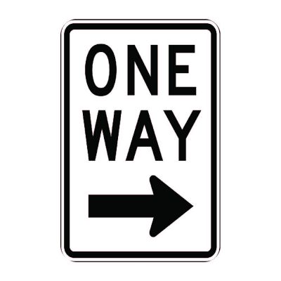 Official MUTCD One Way Traffic Sign - RIGHT ARROW