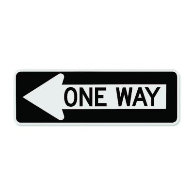 Official MUTCD One Way Sign (LEFT ARROW)