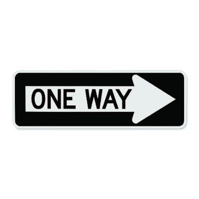 Official MUTCD One Way Sign (RIGHT ARROW)