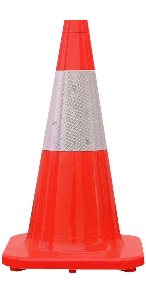 Premium 18" All Orange Cone w/6" 3M Reflective Collar
