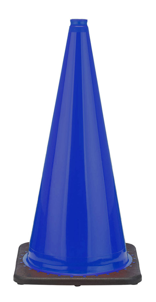 28" Navy Blue Traffic Cone, 7 lb Black Base