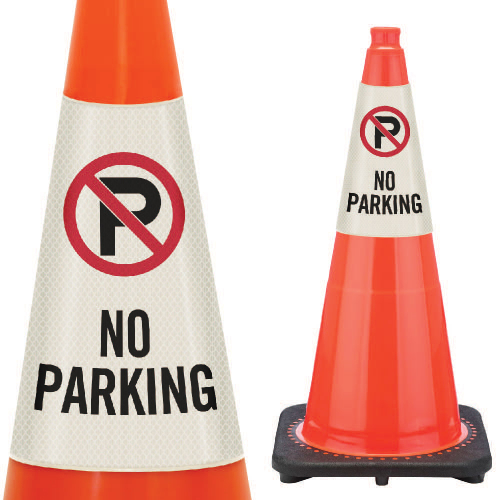No Parking Reflective Cone Message Collar Traffic Cones For Less
