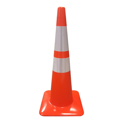 Slimline 28" Orange Based Cone w/ 4" & 6" Reflective Collars