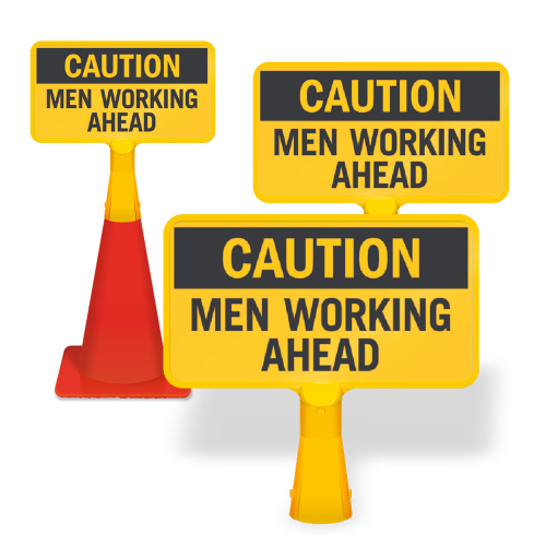 ConeBoss Sign: Caution - Men Working Ahead