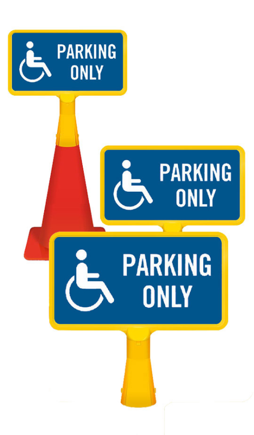 ConeBoss Sign: Parking Only w/Handicapped Symbol