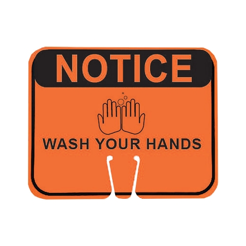 Traffic Cone Sign - Notice Wash Your Hands