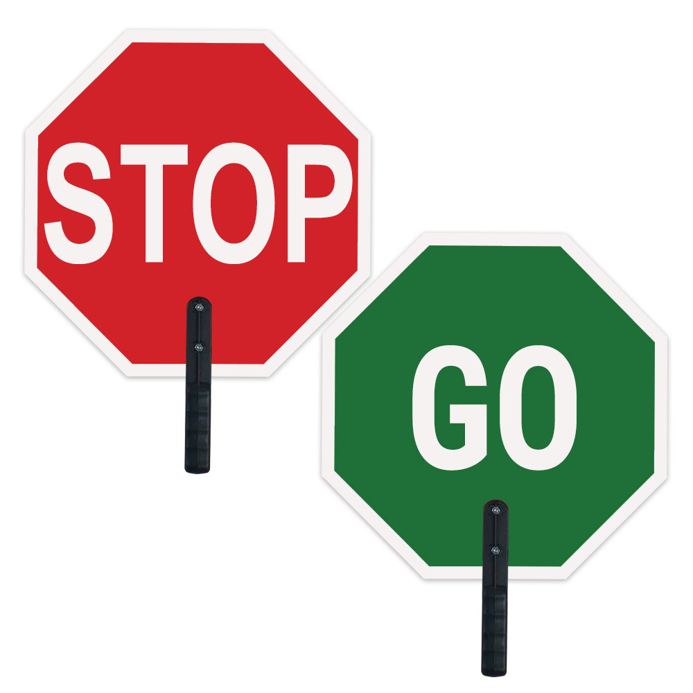 Stop/Go SIgn Aluminum Paddle w/9 Polygrip Handle