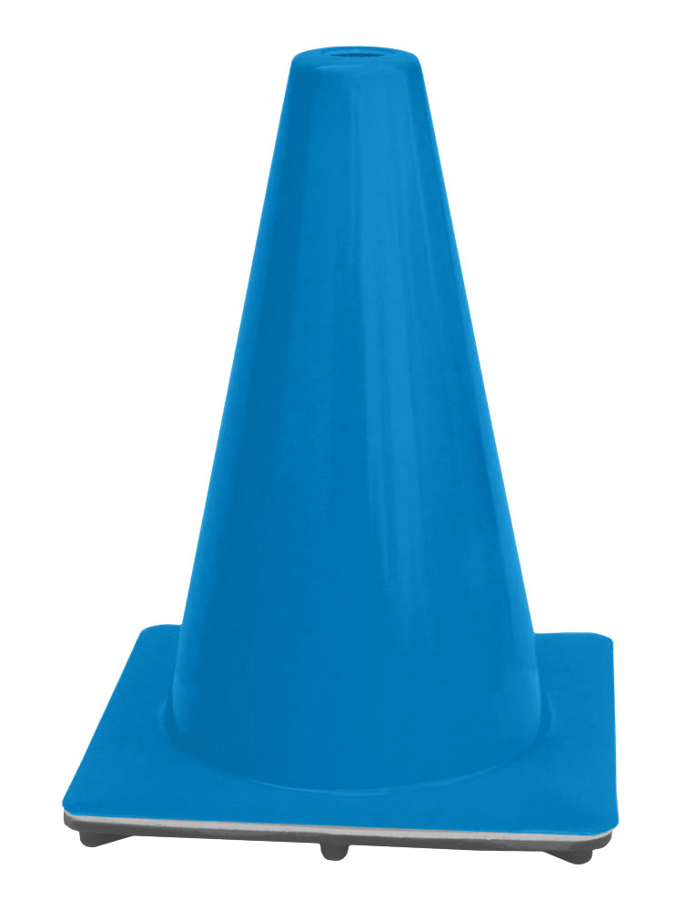 12" Blue 1.5 lbs Traffic Cone USA Made Traffic Cones For Less