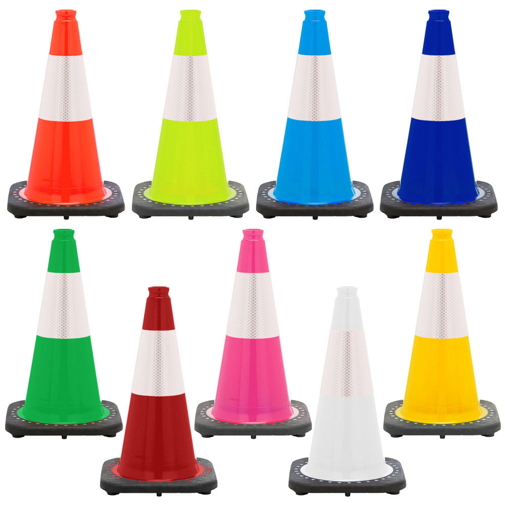 18" Traffic Safety Cones Reflective Collars Overlap Parking Construction 10 Pcs 