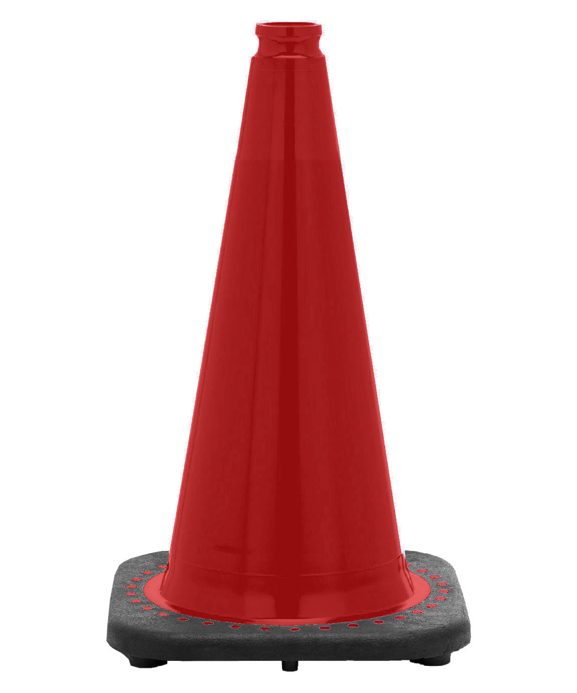 18" Red Traffic Cone Black Base, 3 lbs Traffic Cones For Less