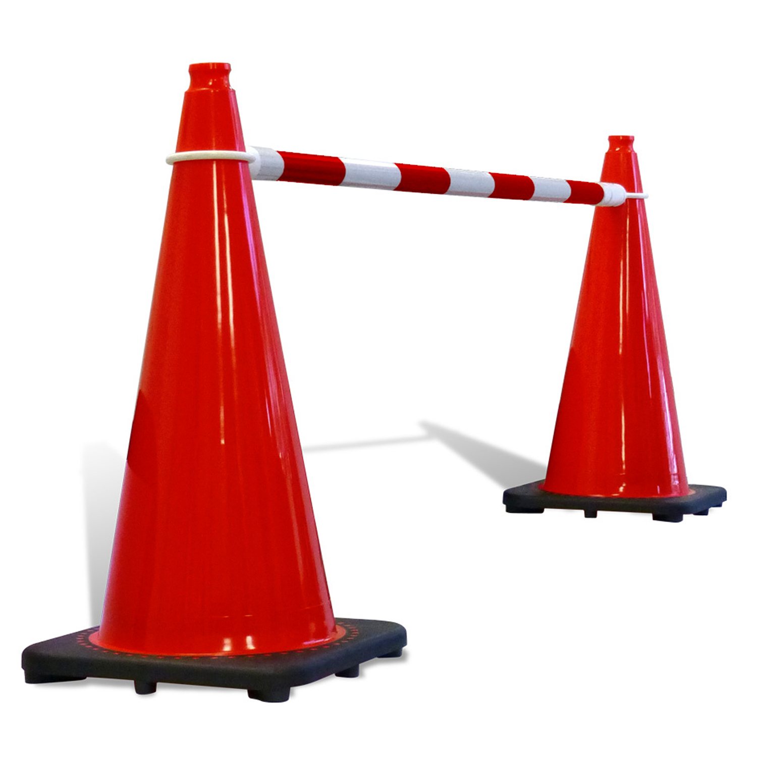 Retractable Telescoping Traffic Cone Bar White & Red