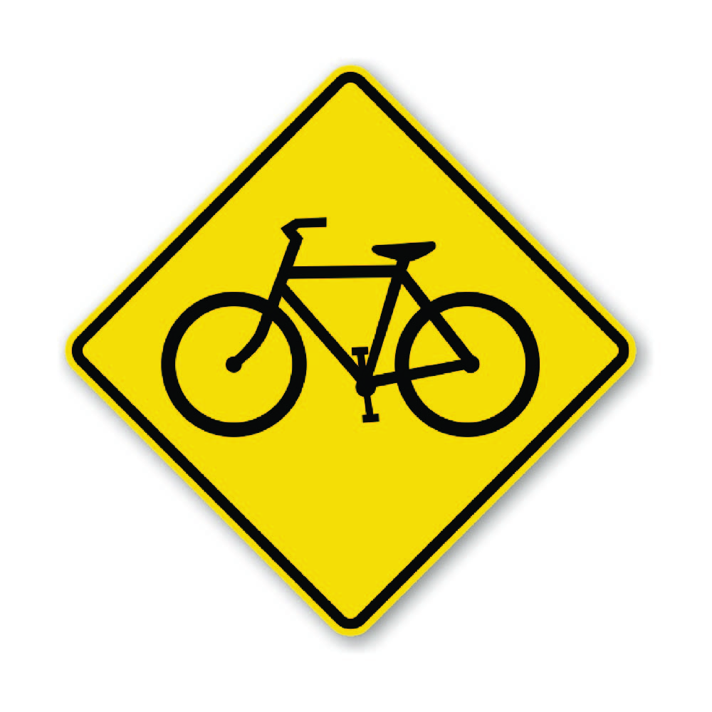 BICYCLE CROSSING SIGN 16 1/2 by 16 1/2 NEW  silhouette picture decor signs 