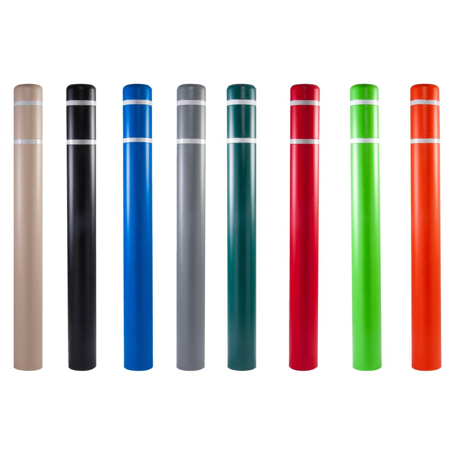 Post Guard Plastic Bollard Covers with Stripes Traffic Cones For Less