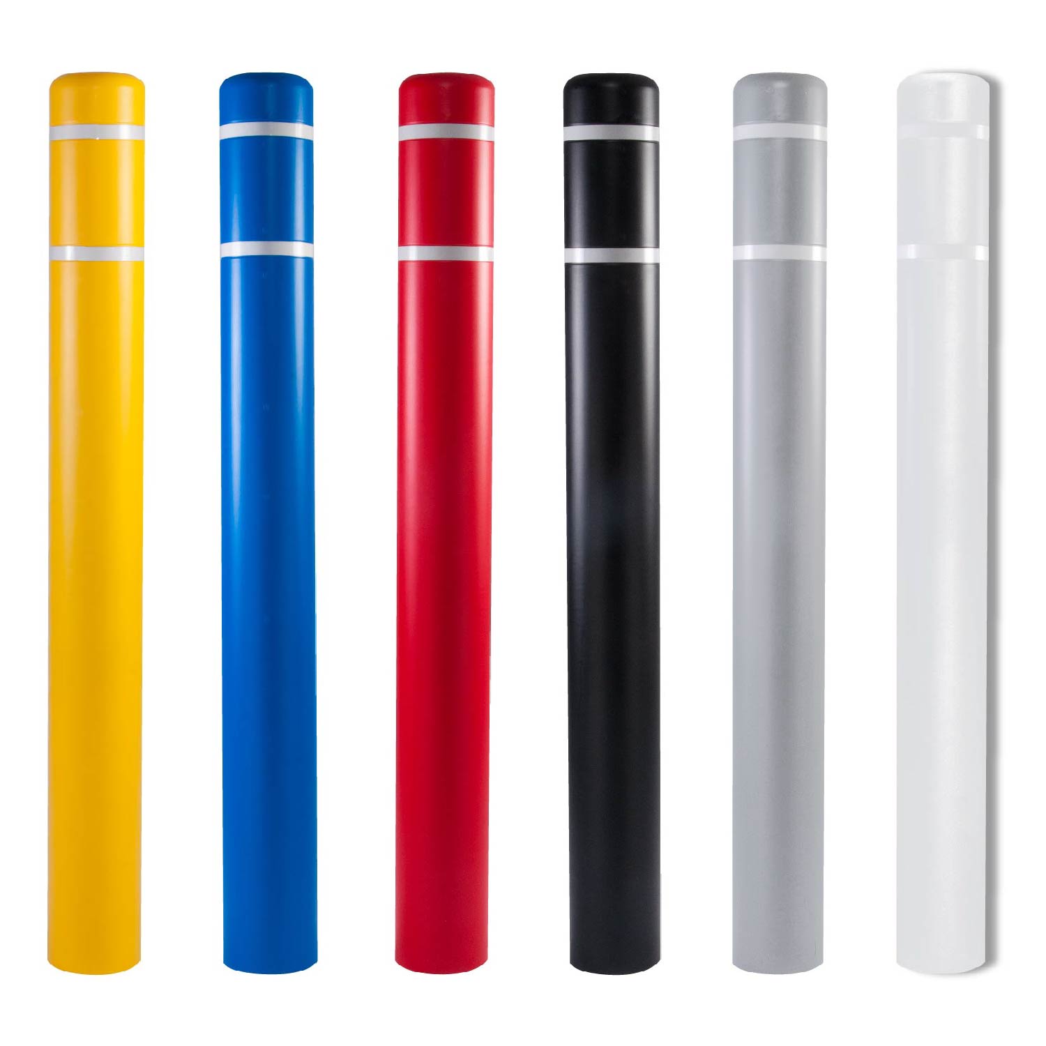 8 7/8 Inch 72" Post Guard Top Bollard Cover with Stripes